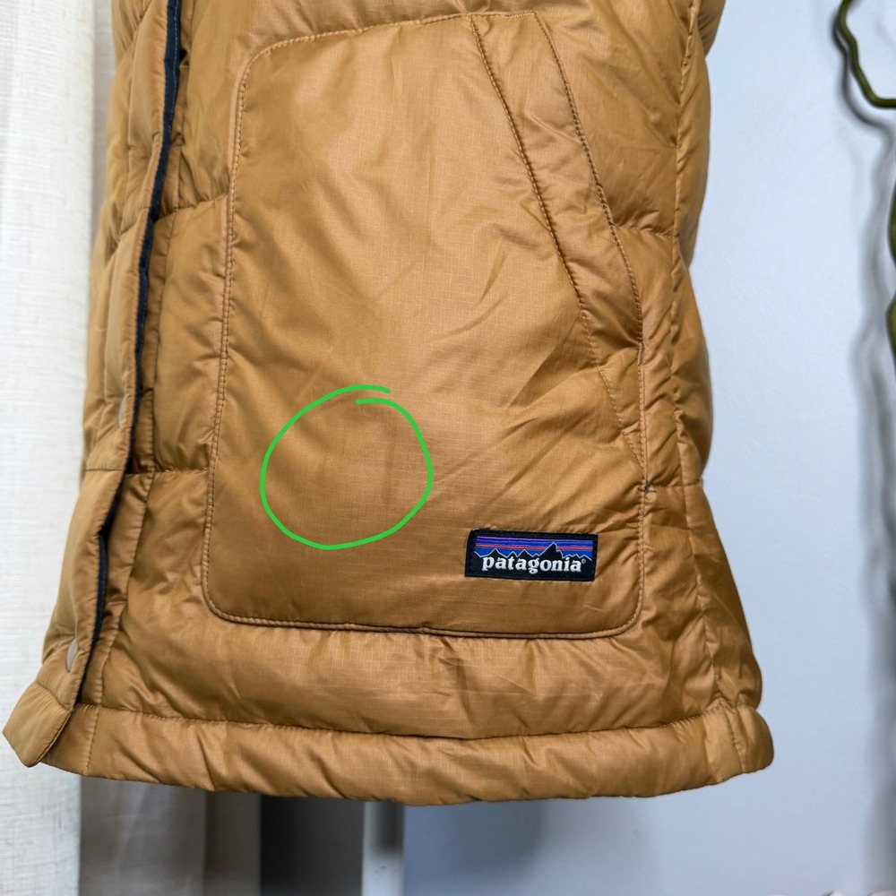 Patagonia Bivy Hooded Vest 600 Fill Down Colorblock Pitch Blue Women's Medium - Picture 4 of 11